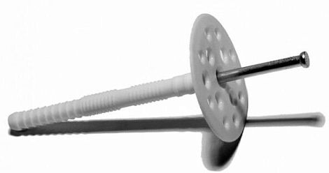 Дюбель для теплоизоляции "гриб", с металлическим стержнем 10х160