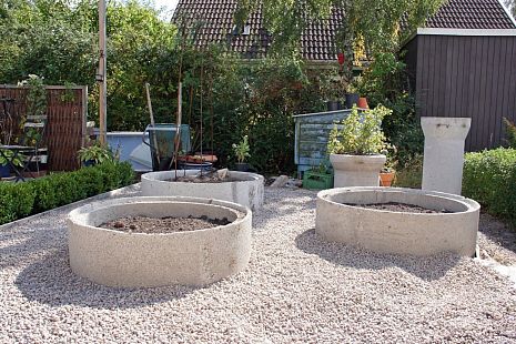 Клумба круглая серая D 400 мм (асбестоцементные изделия)