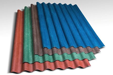 Шифер 8 волновой, цветной 1750x1130x5,2 мм